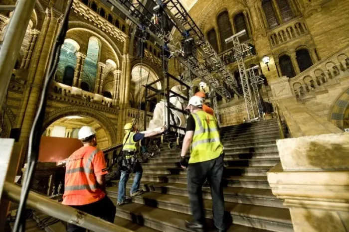 Framed Print : Moving the Darwin statue Framed Print : Moving the Darwin statue