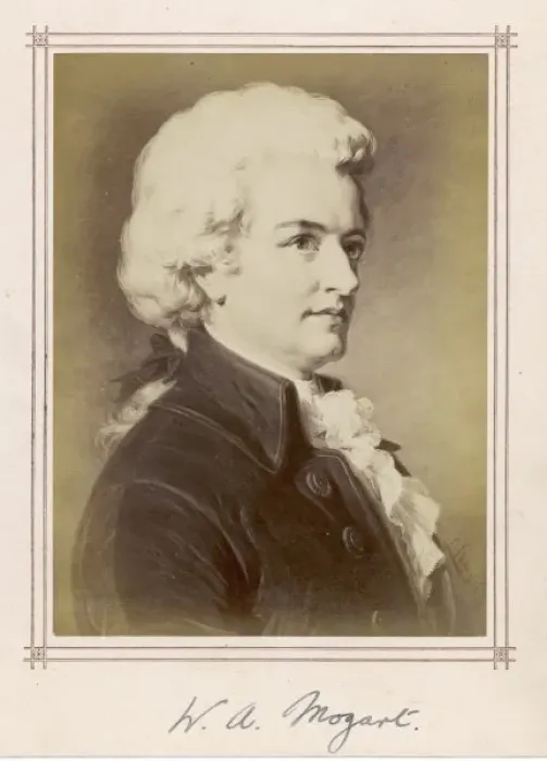 Framed Print : Mozart Sepia Jager Framed Print : Mozart Sepia Jager