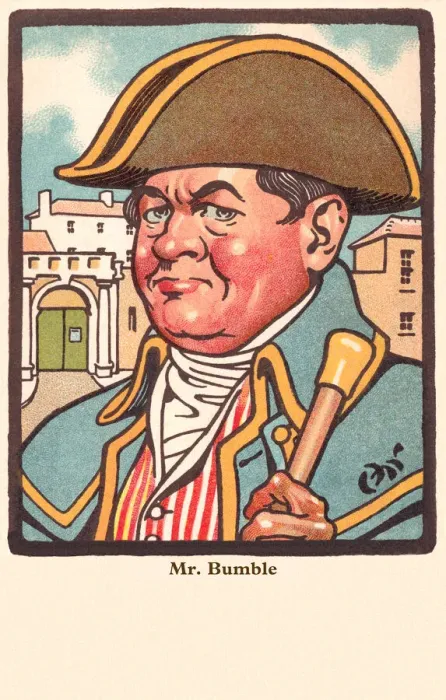 Framed Print : Mr Bumble. Artists impression of Mr Bumble from The Pickwick Papers. Date: circa 1905 Framed Print : Mr Bumble. Artists impression of Mr Bumble from The Pickwick Papers. Date: circa 1905