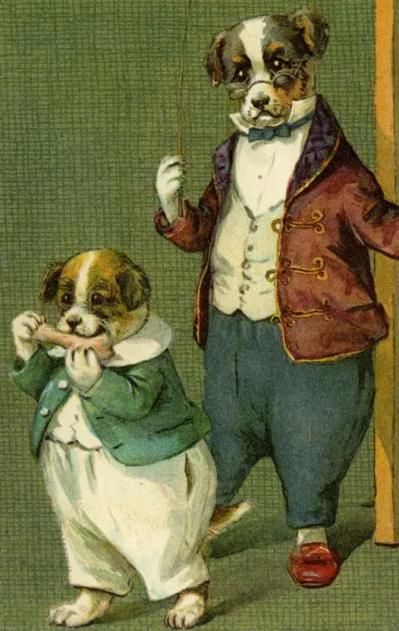Framed Print : Mr Dog and son by g h Thompson Framed Print : Mr Dog and son by g h Thompson