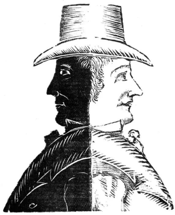 Framed Print : Mr Doubleface, c. 1810 Framed Print : Mr Doubleface, c. 1810