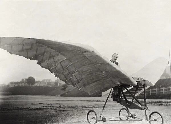 Mr Dubois with His Ornithopter at the Concours Lepine, F?