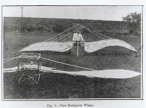 Mr E Wilson with Two Pettigrew Wing Type Ornithopters ?