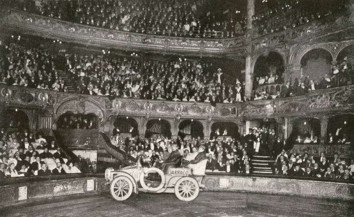 Framed Print : Mr Fords arrival at the Hippodrome in 15 hp Darracq car Framed Print : Mr Fords arrival at the Hippodrome in 15 hp Darracq car