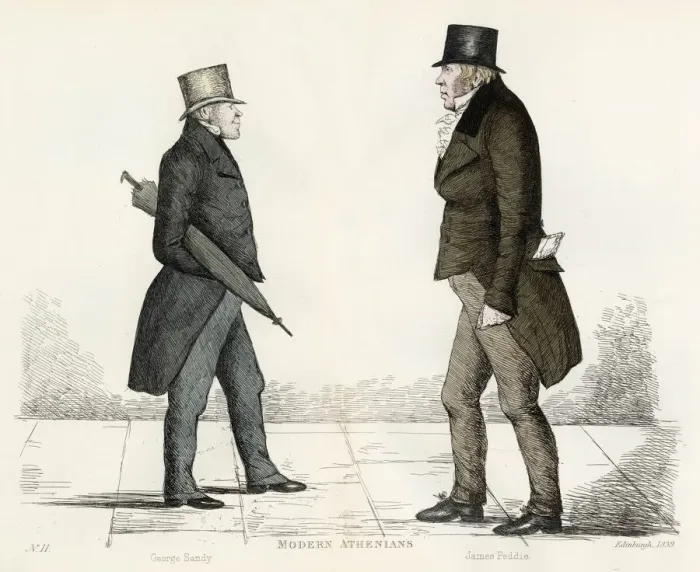 Framed Print : Mr George Sandy (c. 1777 - 1853), approaching Mr James Pedie (c Framed Print : Mr George Sandy (c. 1777 - 1853), approaching Mr James Pedie (c