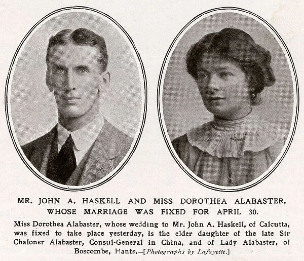 Mr John A. Haskell and Miss Dorothea Alabaster, 1912