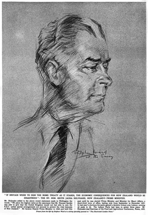 Framed Print : Mr. Keith Holyoake, as sketched by Stephen Ward, 1961 Framed Print : Mr. Keith Holyoake, as sketched by Stephen Ward, 1961