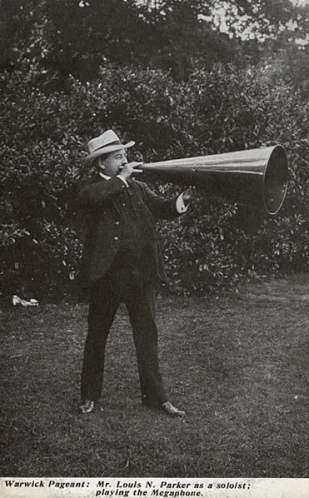Framed Print : Mr Louis Napoleon Parker playing a solo on the Megaphone Framed Print : Mr Louis Napoleon Parker playing a solo on the Megaphone