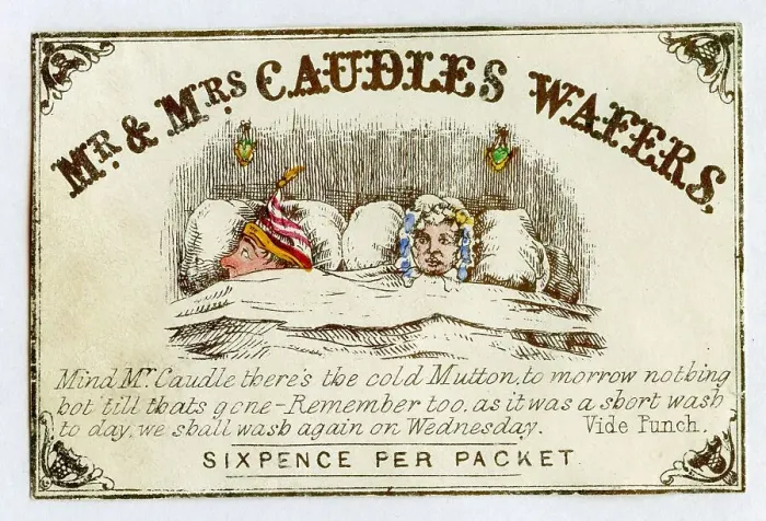 Framed Print : Mr and Mrs Caudles Wafers advertising label Framed Print : Mr and Mrs Caudles Wafers advertising label