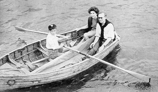Mr and Mrs G. D. Luck in a dinghy