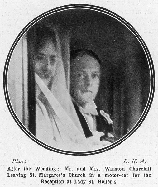 Mr and Mrs Winston Churchill following their wedding