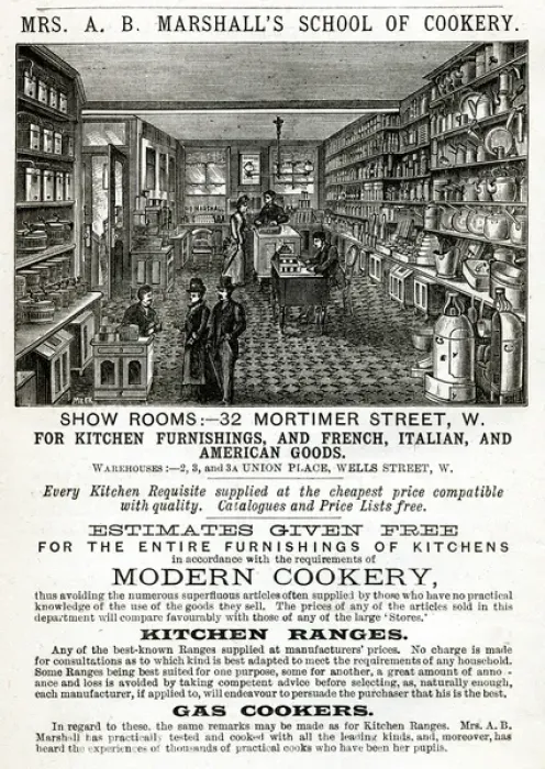 Framed Print : Mrs. A. B Marshalls showroom for kichen furnishings 1887 Framed Print : Mrs. A. B Marshalls showroom for kichen furnishings 1887