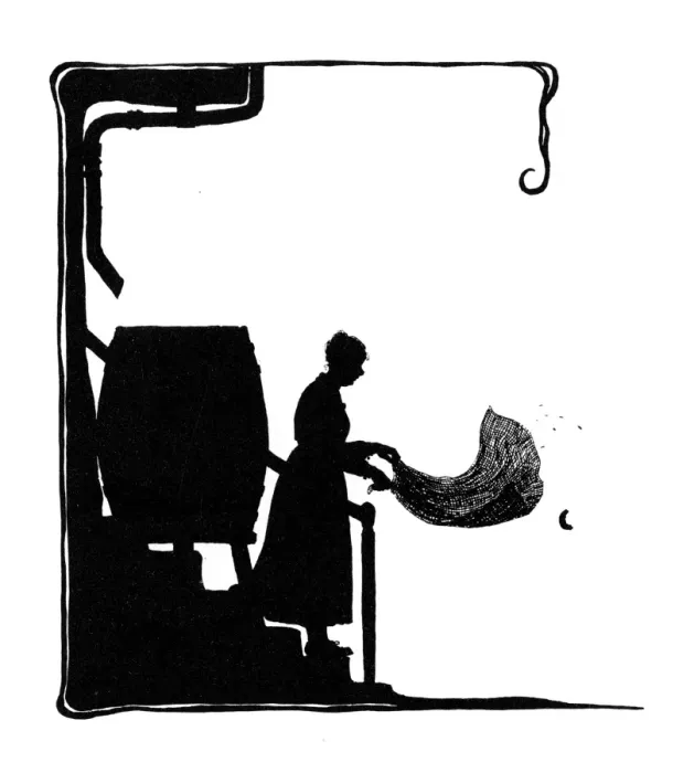 Framed Print : Mrs Bobbity shaking out her tablecloth Framed Print : Mrs Bobbity shaking out her tablecloth