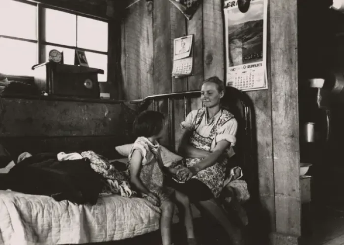 Framed Print : Mrs. Caudill and her daughter in their dugout, Pie Town, New