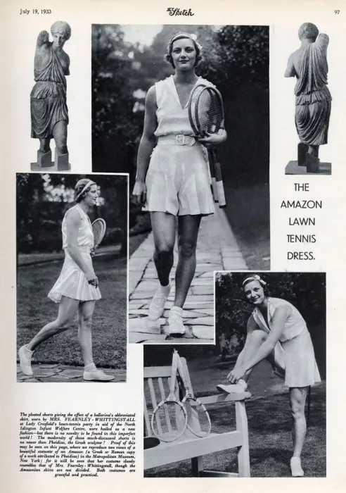Framed Print : Mrs Fearnley-Whittingstall in tennis shorts Framed Print : Mrs Fearnley-Whittingstall in tennis shorts