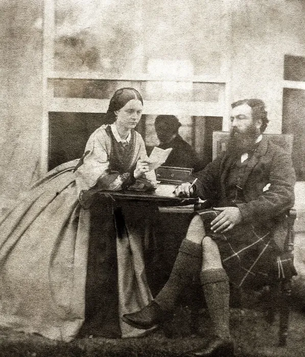 Framed Print : Mrs G Warrand and Alick Warrand, Scottish couple Framed Print : Mrs G Warrand and Alick Warrand, Scottish couple
