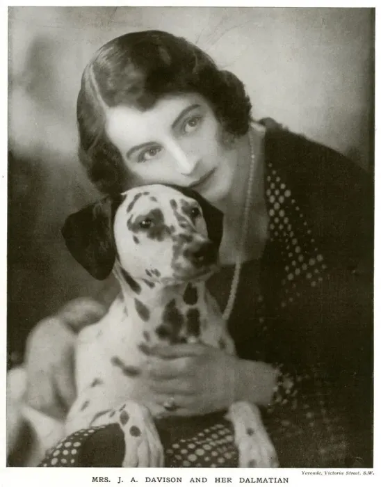 Framed Print : Mrs. J. A. Davison & Dalmatian by Madame Yevonde Framed Print : Mrs. J. A. Davison & Dalmatian by Madame Yevonde