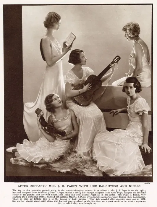 Framed Print : Mrs J. B. Paget with her daughters & nieces by Yevonde Framed Print : Mrs J. B. Paget with her daughters & nieces by Yevonde