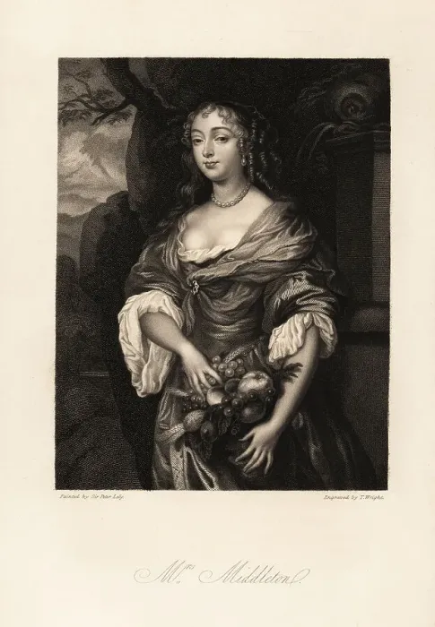 Framed Print : Mrs Jane Middleton, daughter of Sir Roger Needham, died c.1685 Framed Print : Mrs Jane Middleton, daughter of Sir Roger Needham, died c.1685
