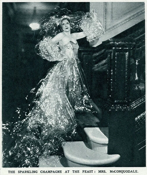 Mrs McCorquodale (Barbara Cartland) dressed as champagne