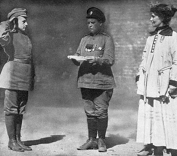 Mrs Pankhurst and Maria Bochkareva, Russia, WW1