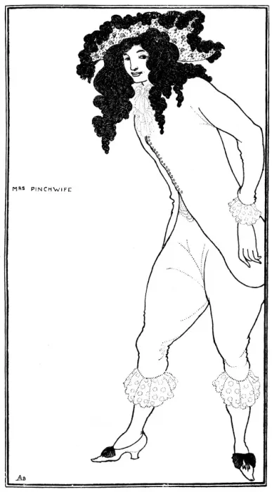 Framed Print : Mrs Pinchwife by Aubrey Beardsley Framed Print : Mrs Pinchwife by Aubrey Beardsley