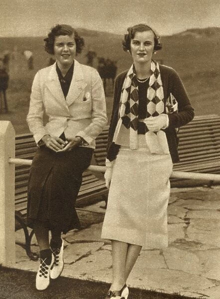Mrs Wrenn Dupont & Mrs Charles Sweeny at Le Touquet