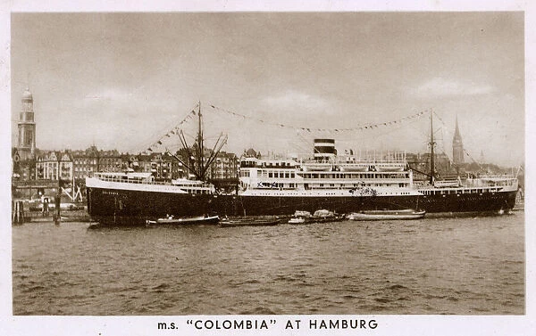 MS Colombia, Dutch Line ship, at Hamburg, Germany