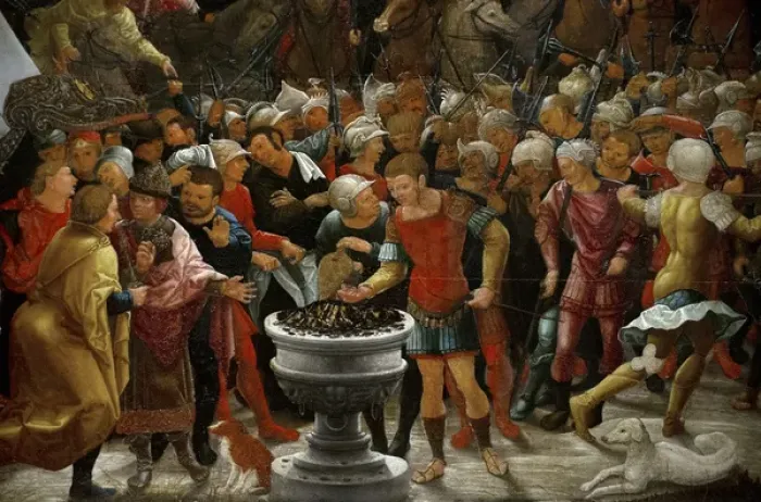 Framed Print : Mucius Scaevola before King Porsena, 1533, by Abraham Framed Print : Mucius Scaevola before King Porsena, 1533, by Abraham