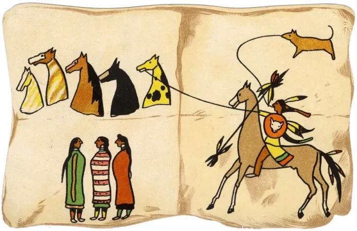 Framed Print : Multi-part story in the Native American Pictograph Tradition Framed Print : Multi-part story in the Native American Pictograph Tradition