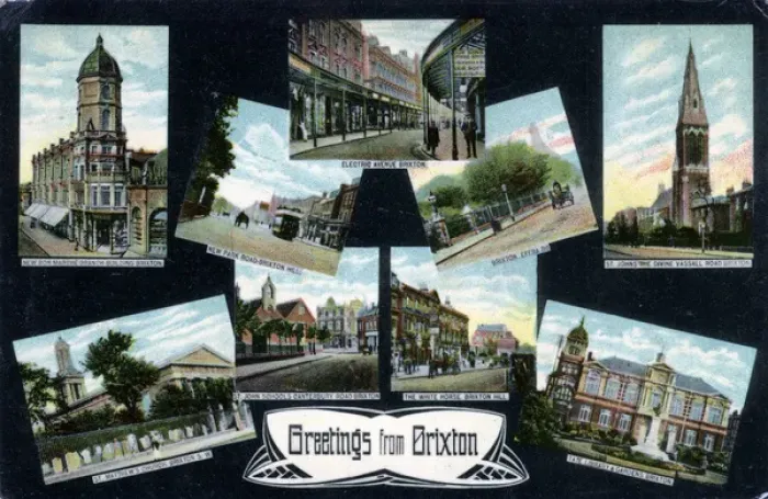 Framed Print : Multiview Card, Brixton, London Framed Print : Multiview Card, Brixton, London