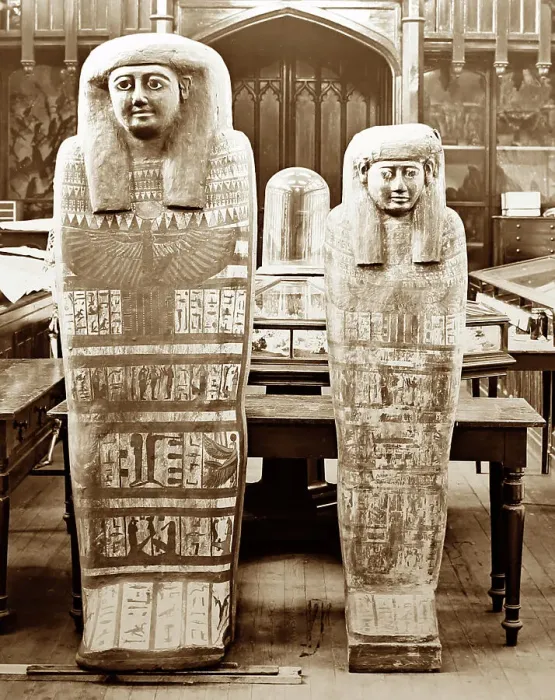Framed Print : Mummies in the Cairo Museum, Egypt, Victorian period Framed Print : Mummies in the Cairo Museum, Egypt, Victorian period