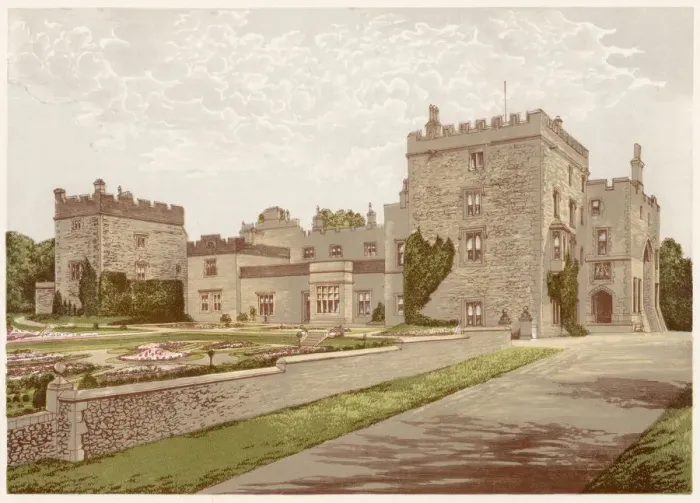 Framed Print : Muncaster Castle, Cumberland Date: 1879 Framed Print : Muncaster Castle, Cumberland Date: 1879