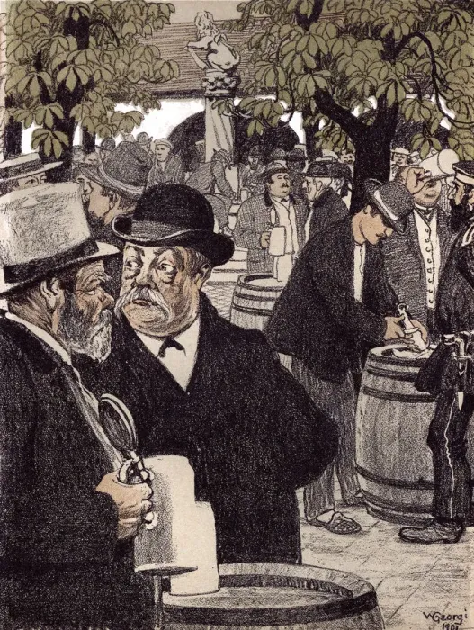 Framed Print : MUNICH BEER GARDEN 1901