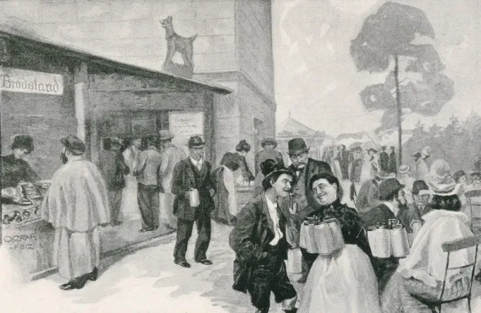 Framed Print : Munich beer hall. Illustration by O. Graf published Framed Print : Munich beer hall. Illustration by O. Graf published