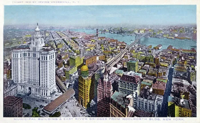 Framed Print : The Municipal Building and East River Bridges - New York Framed Print : The Municipal Building and East River Bridges - New York