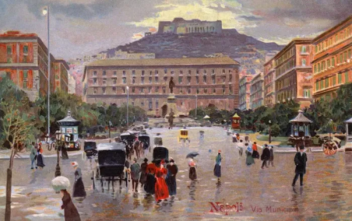 Framed Print : Via Municipio, Naples, Italy Framed Print : Via Municipio, Naples, Italy