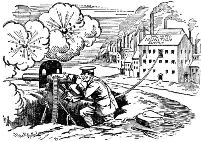 Framed Print : Munitions scandal, cartoon, WW1 Framed Print : Munitions scandal, cartoon, WW1