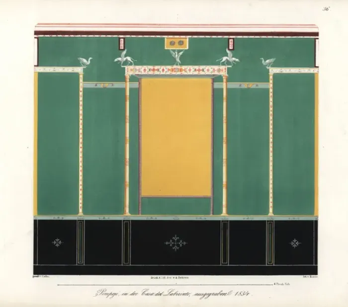 Framed Print : Mural from the House of Labyrinth (Casa del Framed Print : Mural from the House of Labyrinth (Casa del