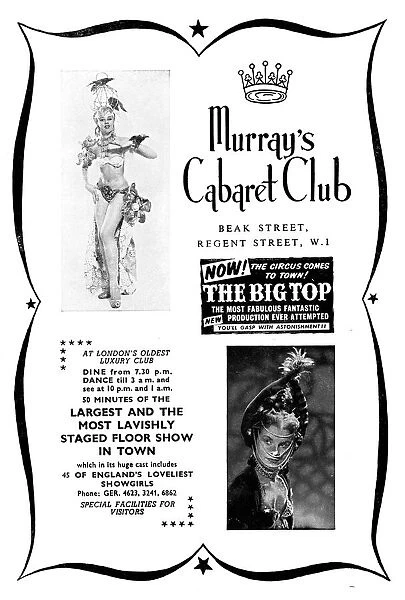 Murrays Cabaret Club advertisement