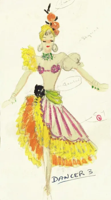 Framed Print : Murrays Cabaret Club costume design Framed Print : Murrays Cabaret Club costume design