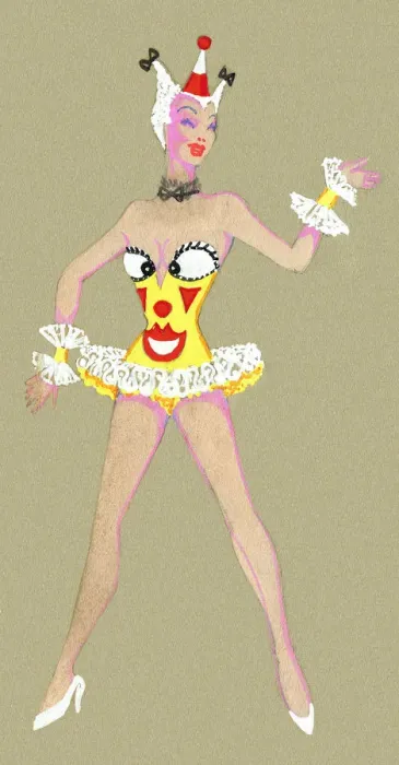 Framed Print : Murrays Cabaret Club costume design