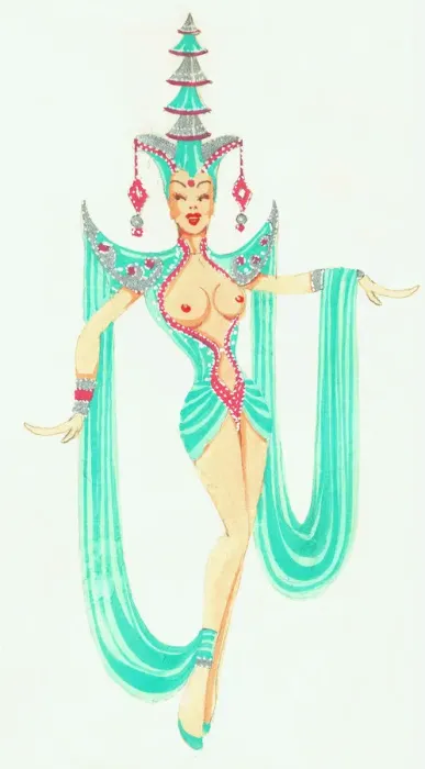 Framed Print : Murrays Cabaret Club costume design Framed Print : Murrays Cabaret Club costume design