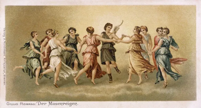 Framed Print : MUSES AND APOLLO DANCE Framed Print : MUSES AND APOLLO DANCE