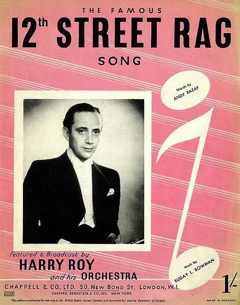 Music cover, 12th Street Rag, Harry Roy