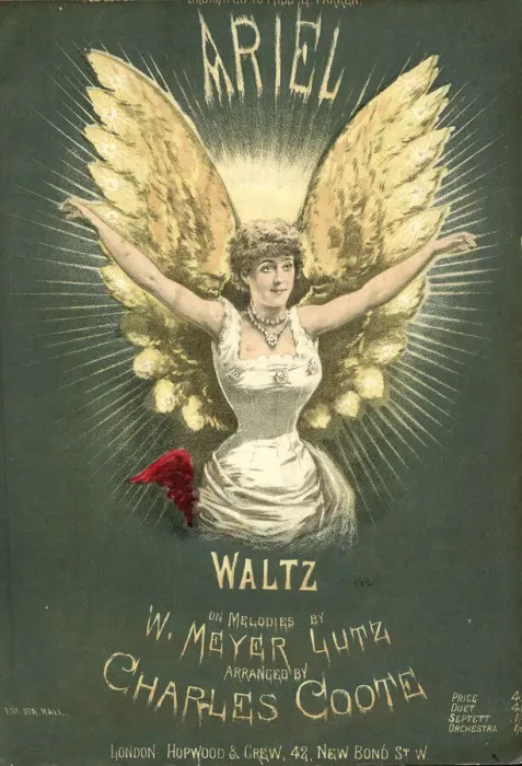 Framed Print : Music cover, Ariel Waltz, melodies by W Meyer Lutz Framed Print : Music cover, Ariel Waltz, melodies by W Meyer Lutz
