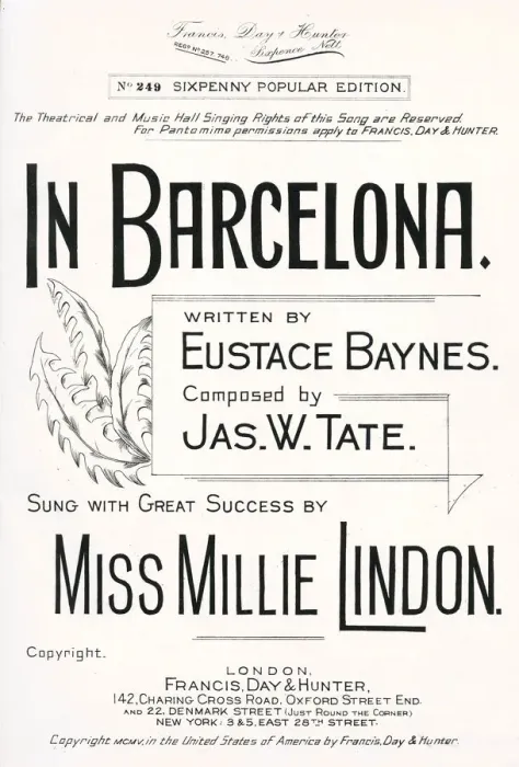 Framed Print : Music cover, In Barcelona Framed Print : Music cover, In Barcelona