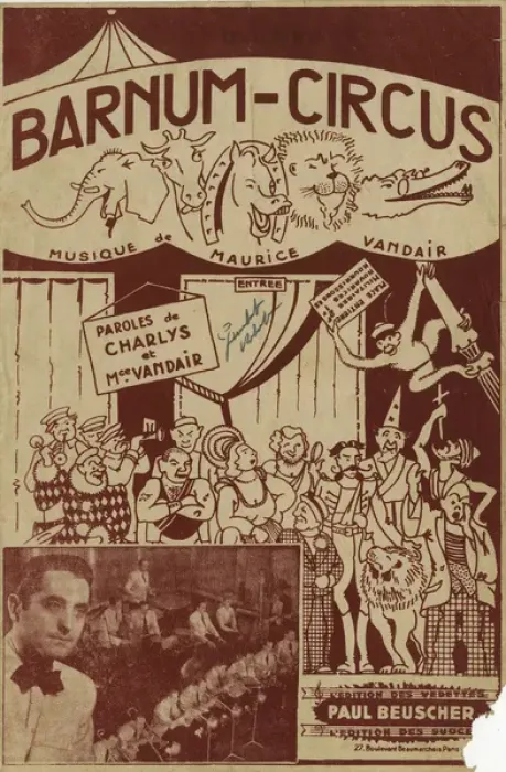 Framed Print : Music cover, Barnum Circus by Maurice Vandair Framed Print : Music cover, Barnum Circus by Maurice Vandair