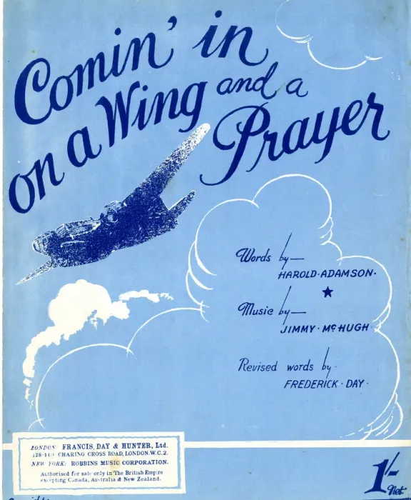 Framed Print : Music cover, Comin in on a Wing and a Prayer, WW2 Framed Print : Music cover, Comin in on a Wing and a Prayer, WW2