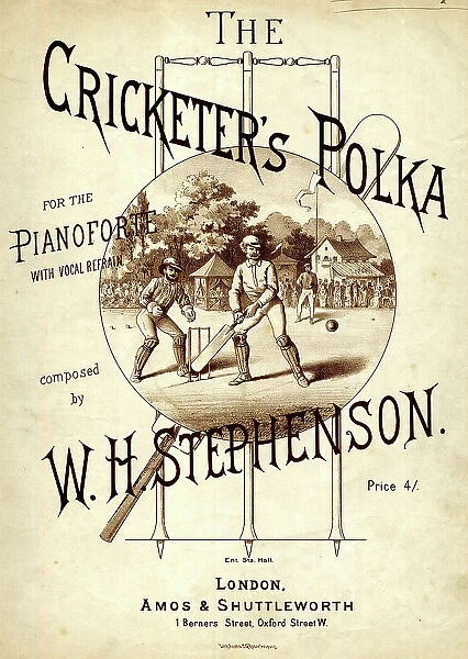 Music cover, The Cricketer's Polka, by W H Stephenson